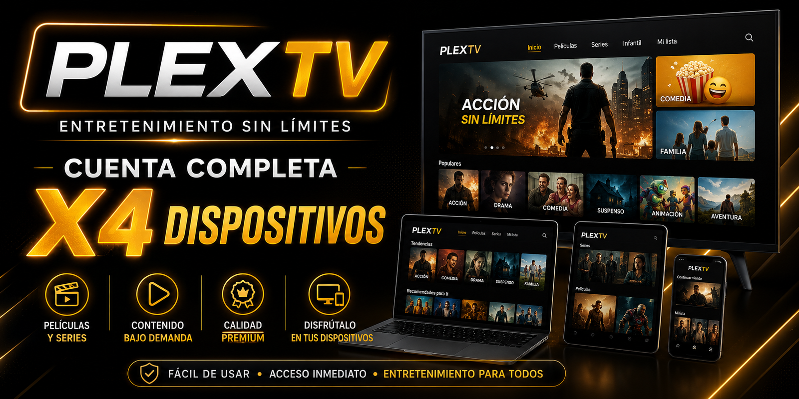 PLEX CUENTA COMPLETA X 4 DISPOSITIVO